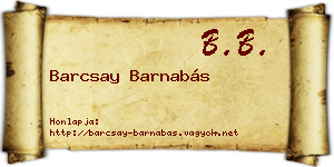 Barcsay Barnabás névjegykártya