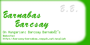 barnabas barcsay business card